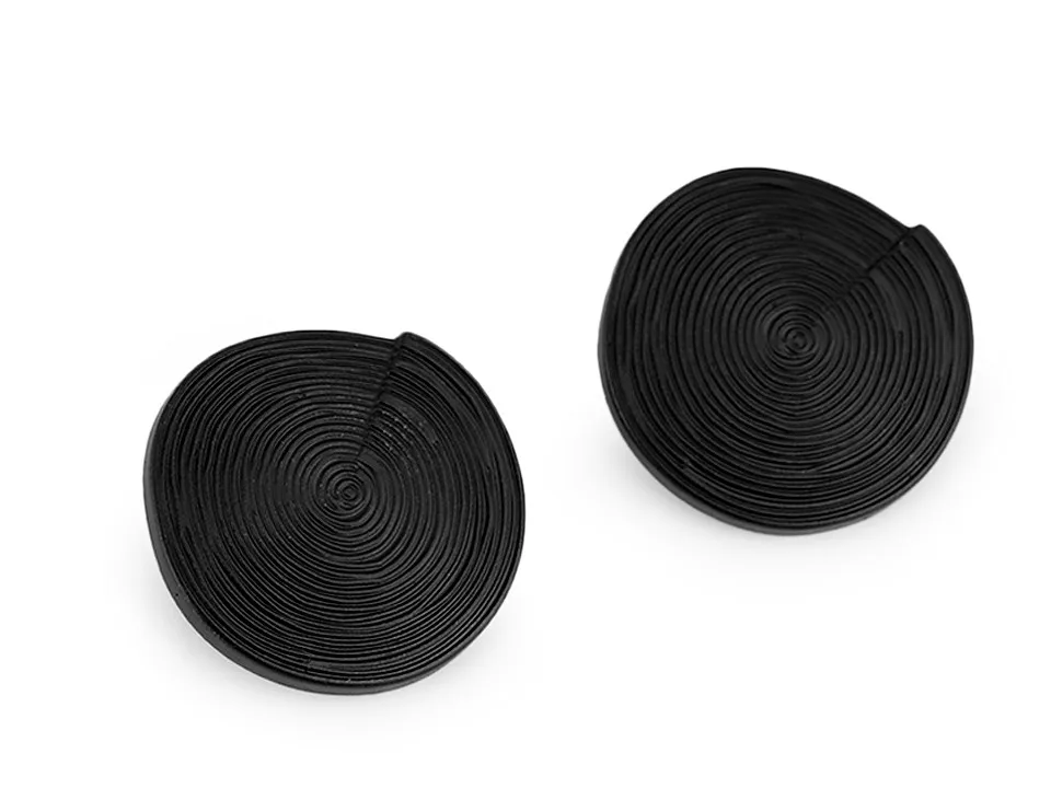 Černý - Velký designový knoflík s povrchovou strukturou * velikost 3 cm