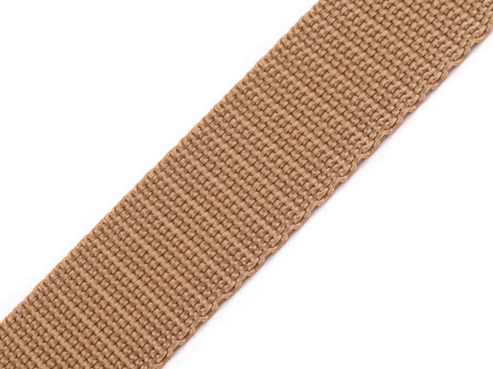 HNĚDÁ PŘÍRODNÍ * Popruh polypropylénový šíře 25 mm