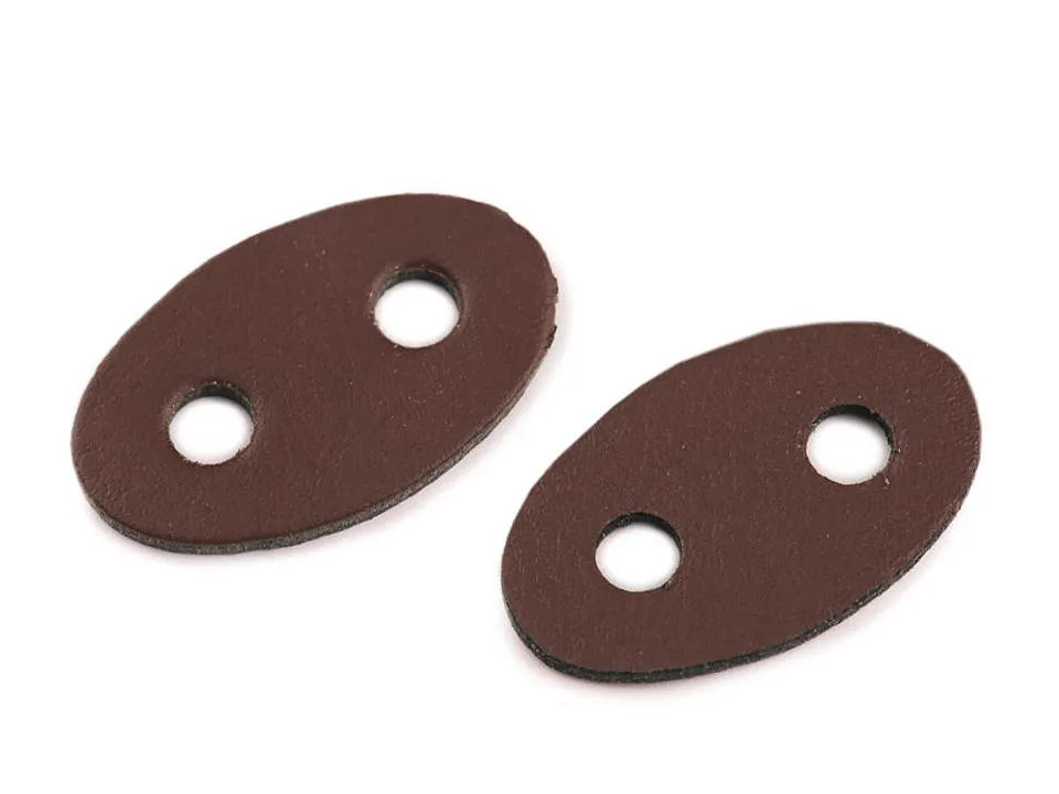 Brzdičky z eko kůže 21x33 mm / HNĚDÁ