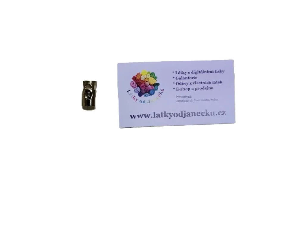 Brzdička kovová 15x20 mm / ŽLUTÝ KOV 1 dírka