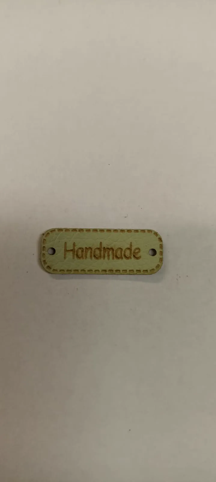 Eko kůže cedulka SV. ZELENKAVÁ nášivka Handmade 11x30 mm