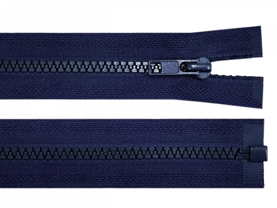 TM. MODRÁ * Kostěný zip délka 60 cm - bundový