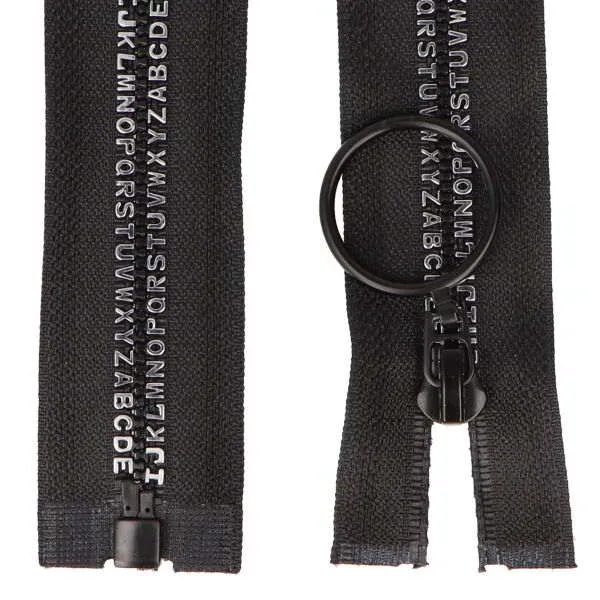 PÍSMENKOVÝ * Kostěný zip délka 60 cm - bundový
