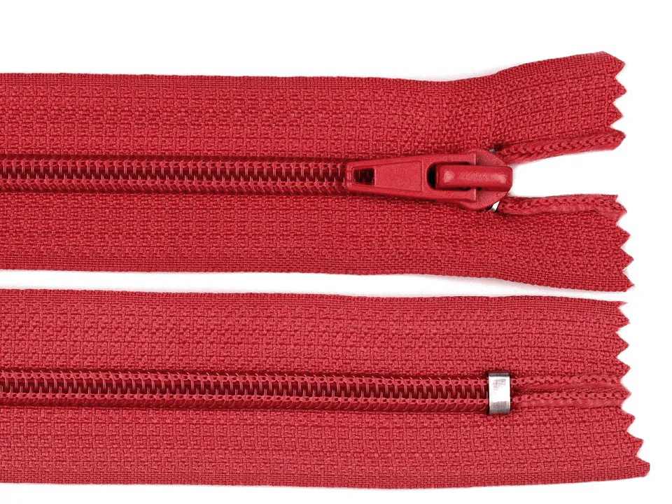 ČERVENÁ * Spirálový zip délka 50 cm - nedělitelný