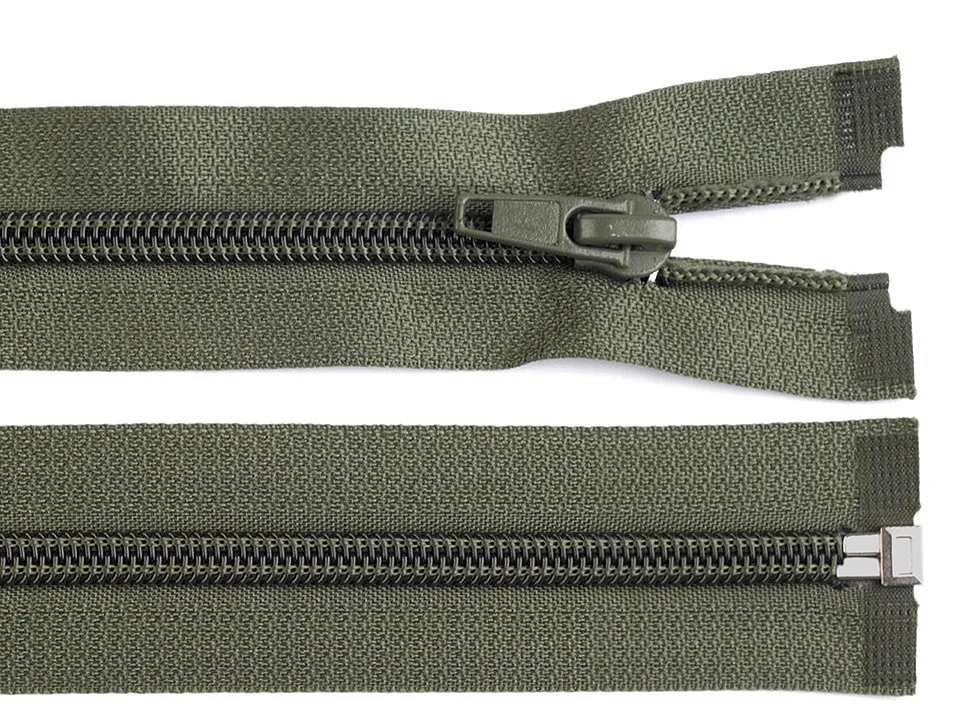ŠEDÁ OCELOVÁ * Spirálový zip délka 45 cm - bundový