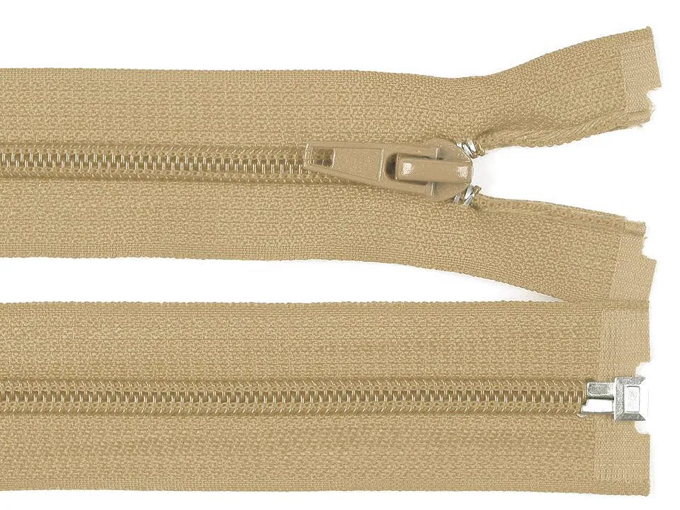 BÉŽOVÁ * Spirálový zip délka 70 cm - bundový
