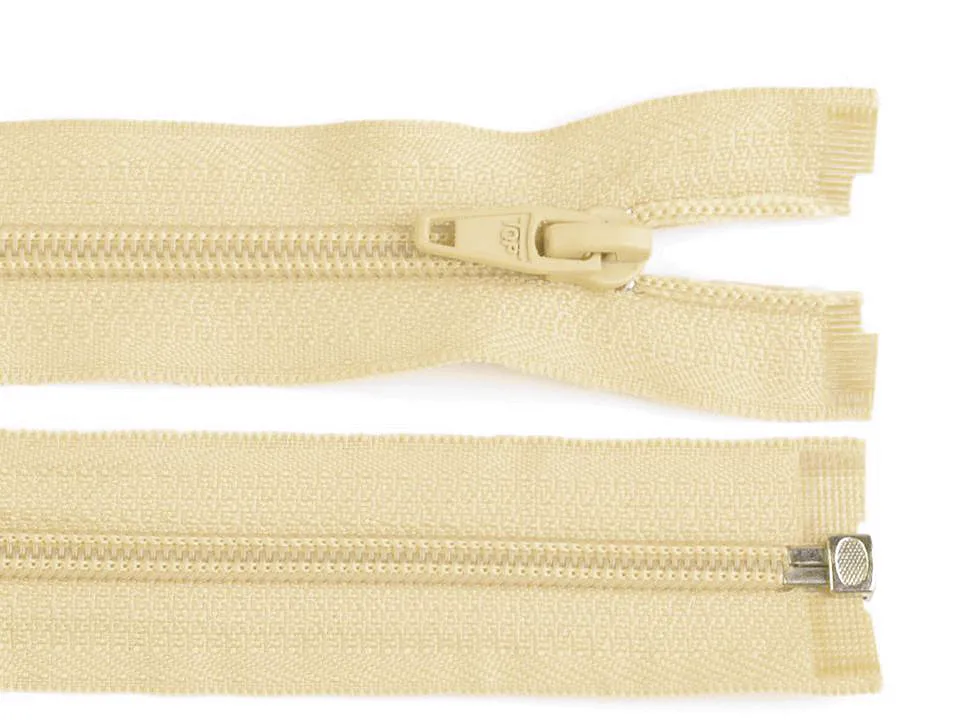 BÍLÁ KÁVA * Spirálový zip délka 75 cm - bundový