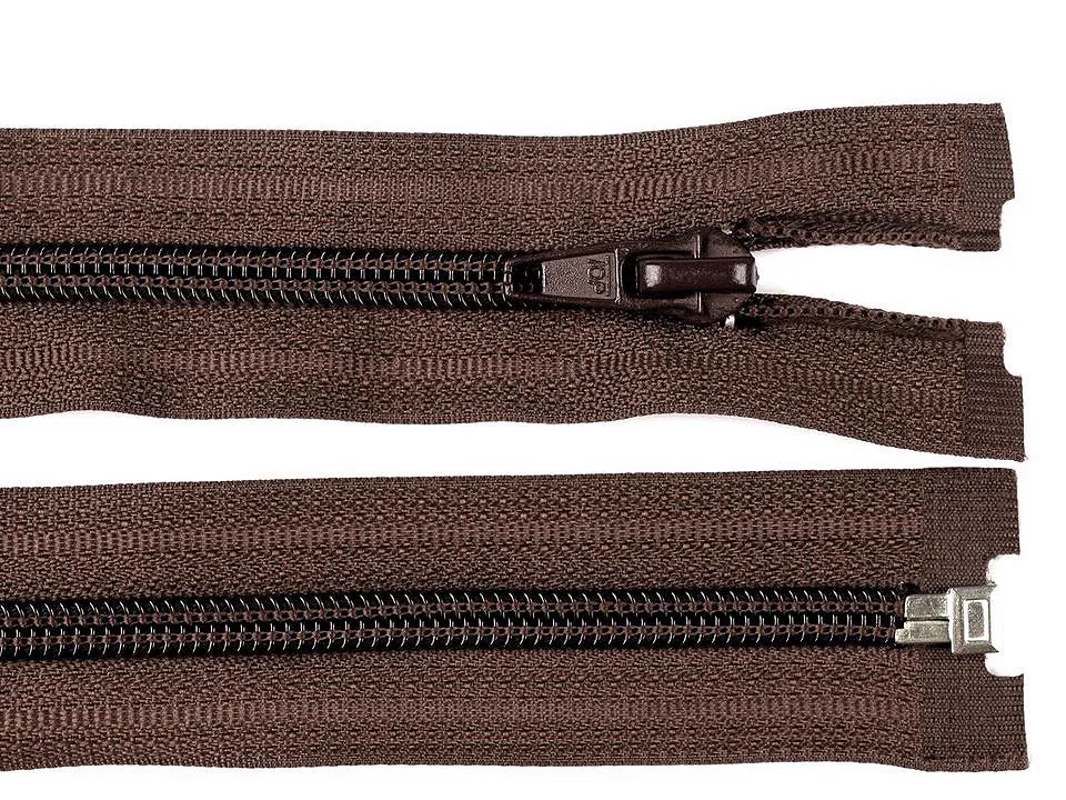 TMAVĚ HNĚDÁ * Spirálový zip délka 80 cm - bundový