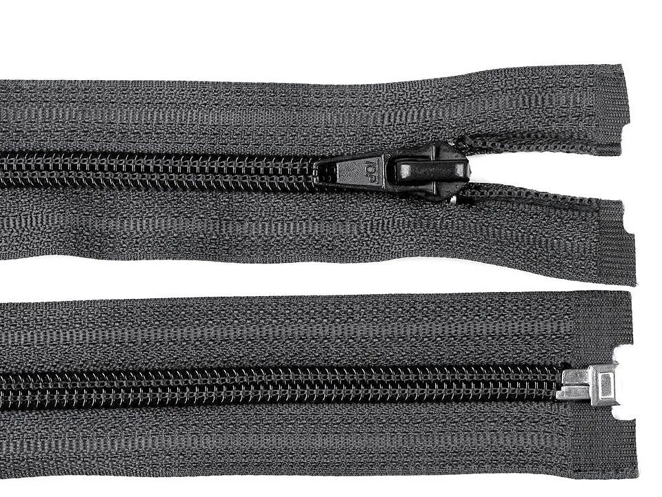 ČERNÁ * Spirálový zip délka 140 cm - bundový