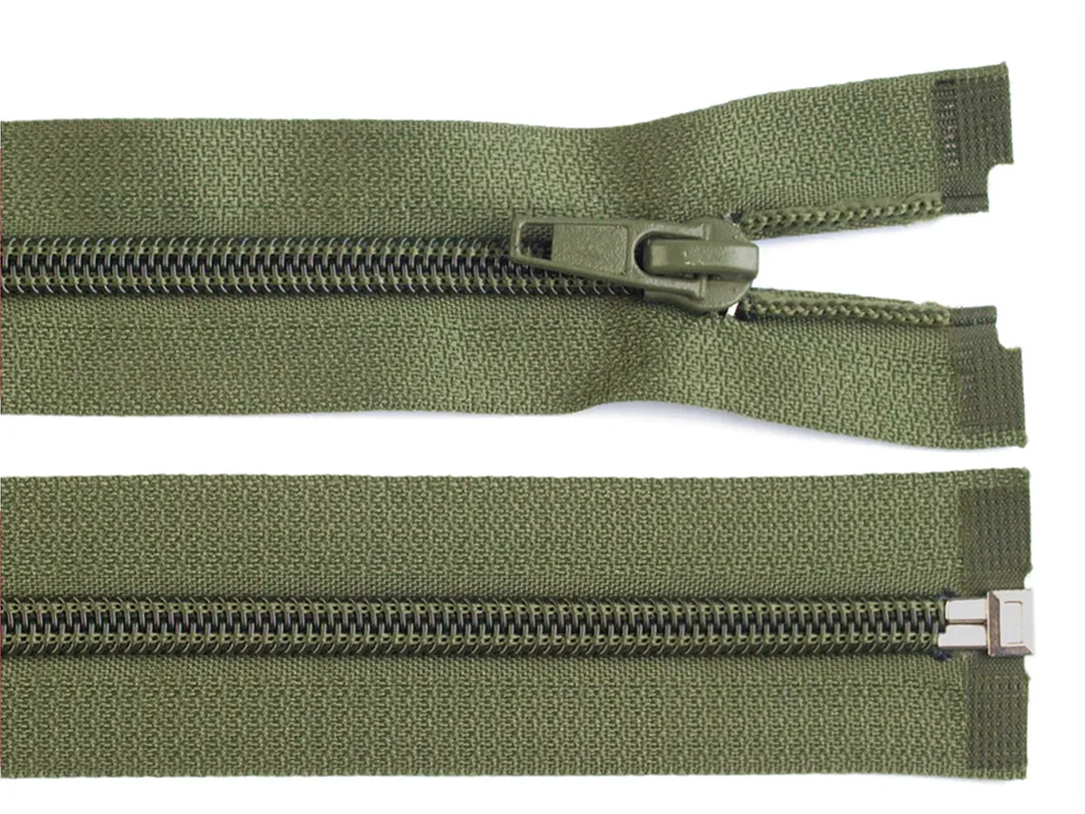 KHAKI * Spirálový zip délka 40 cm - bundový