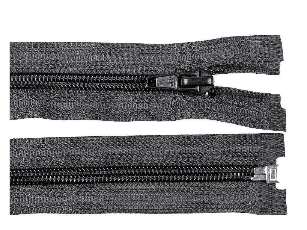ČERNÁ * Spirálový zip délka 85 cm - bundový