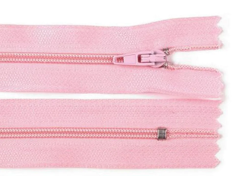SVĚTLE RŮŽOVÁ * Spirálový zip délka 45cm-nedělitelný