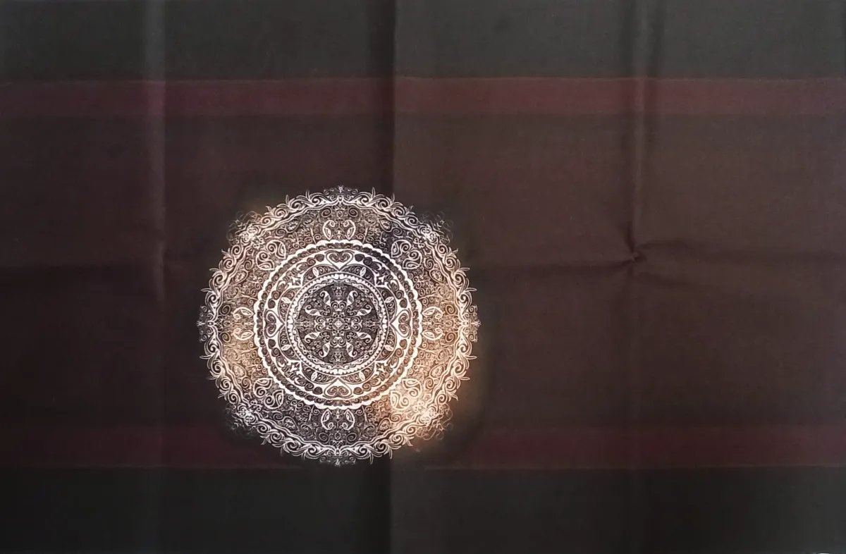 Kočárkovina - panel na tašku - Mandala na hnědé