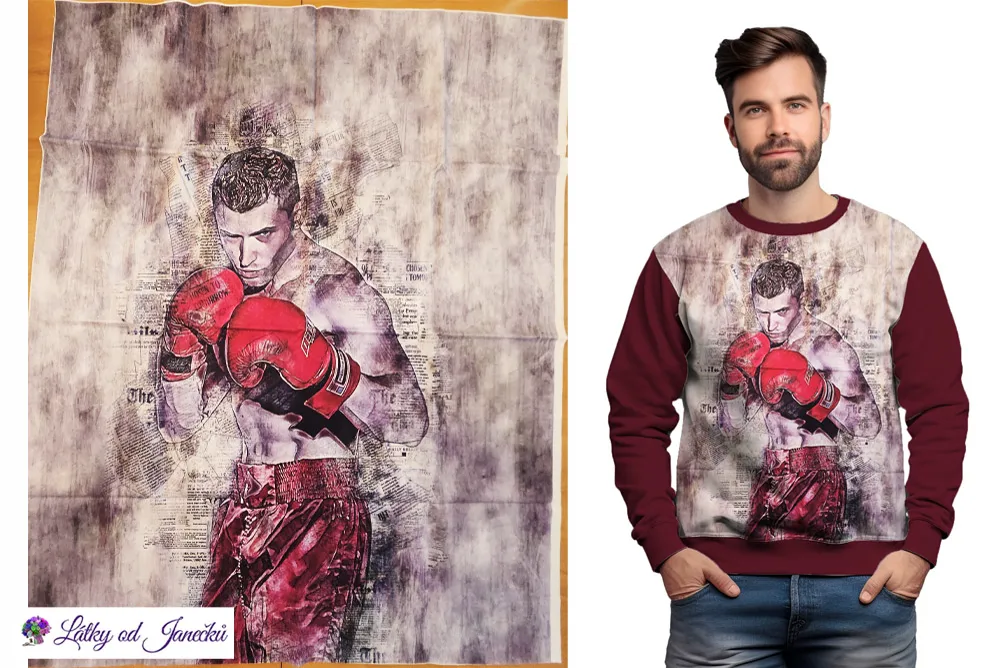 Teplákovina 240g - PANEL L 70 cm - boxer